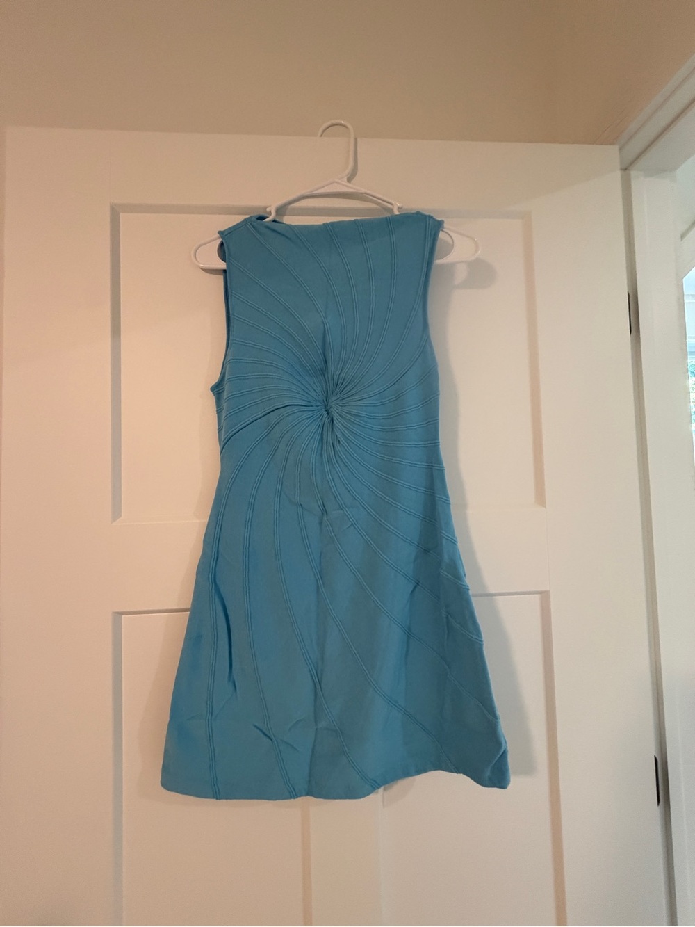 cult gaia Sky-Blue Sleeveless Twist-Detail Mini Dress